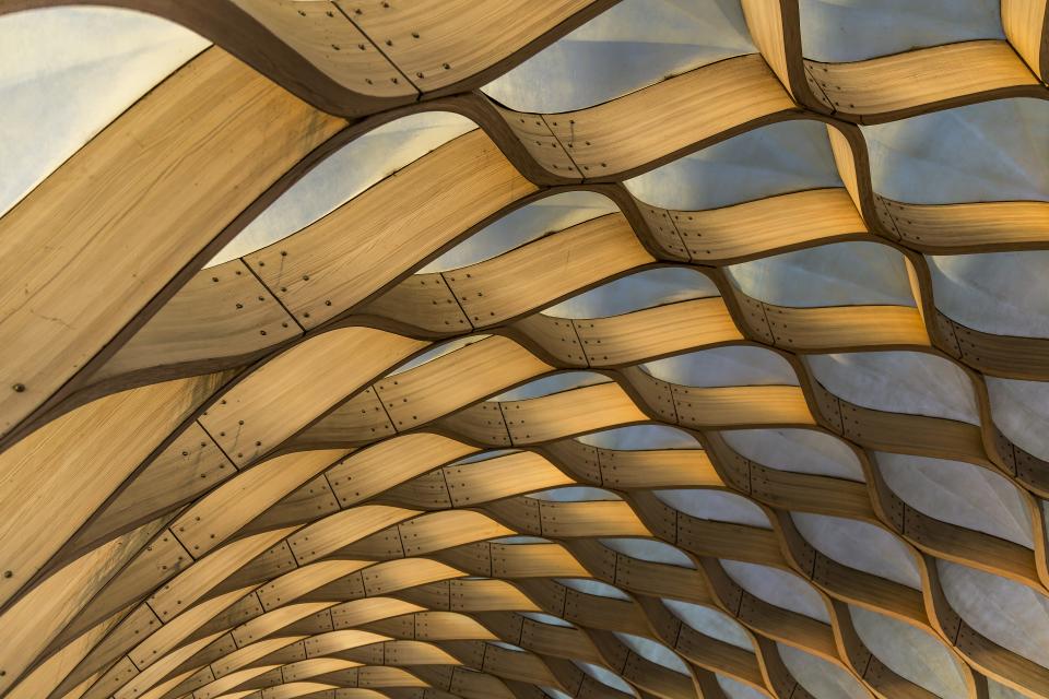 a wooden architectural feature