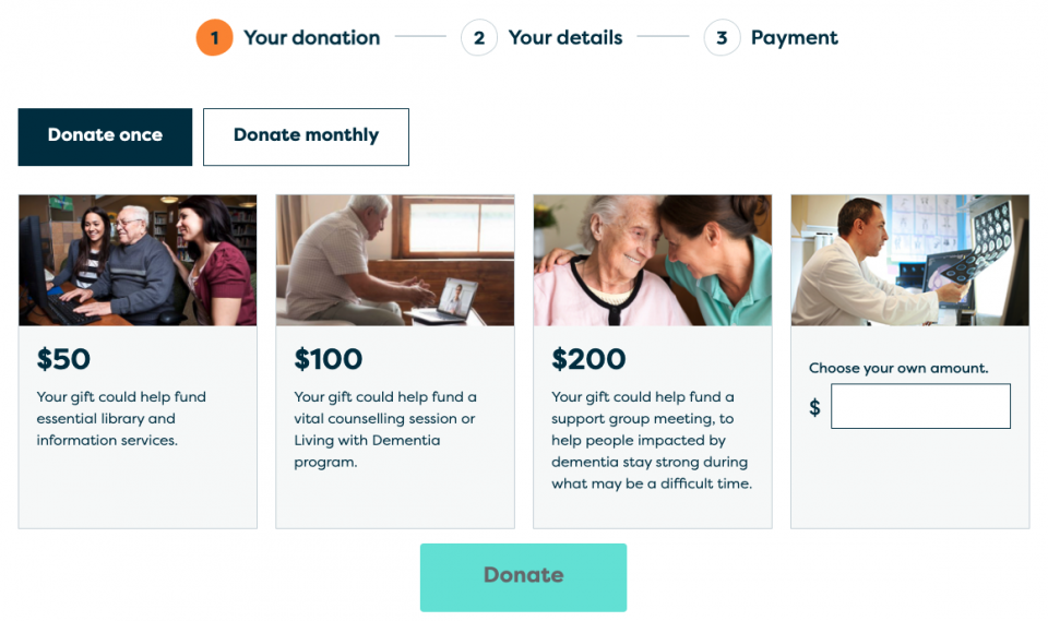 Dementia Australia donation form