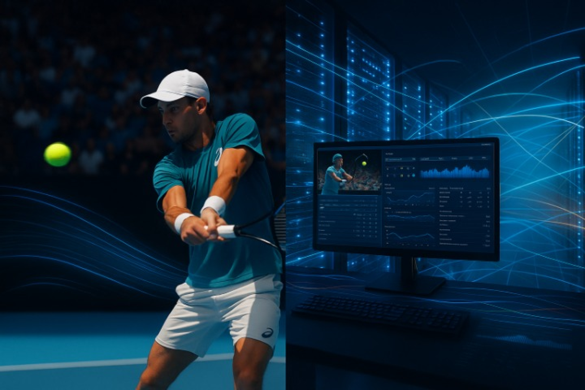 Tennis player and digital control panels